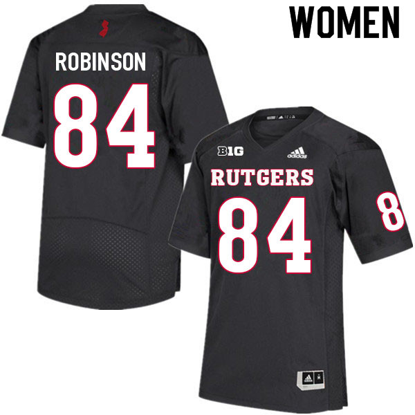 Women #84 Ahmirr Robinson Rutgers Scarlet Knights College Football Jerseys Sale-Black - Click Image to Close